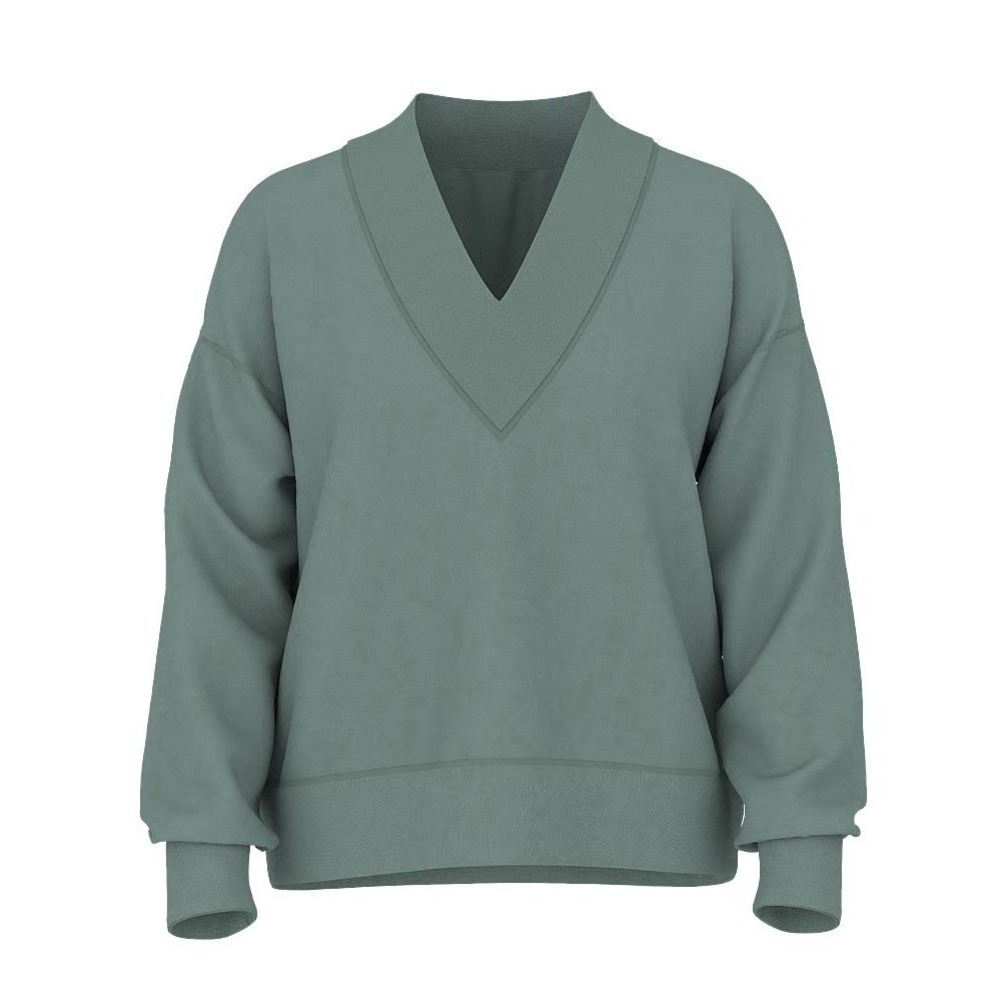Victorias Secret Buy Campus Fleece VNeck Hi Low Cropped Sweatshirt Green XXL NWT